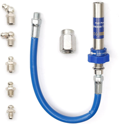 High-Pressure Grease Coupler - Heavy-Duty Fittings Adapter for Grease Guns, Fast Lock and Release Nozzles (Universal Fit) Bowlift