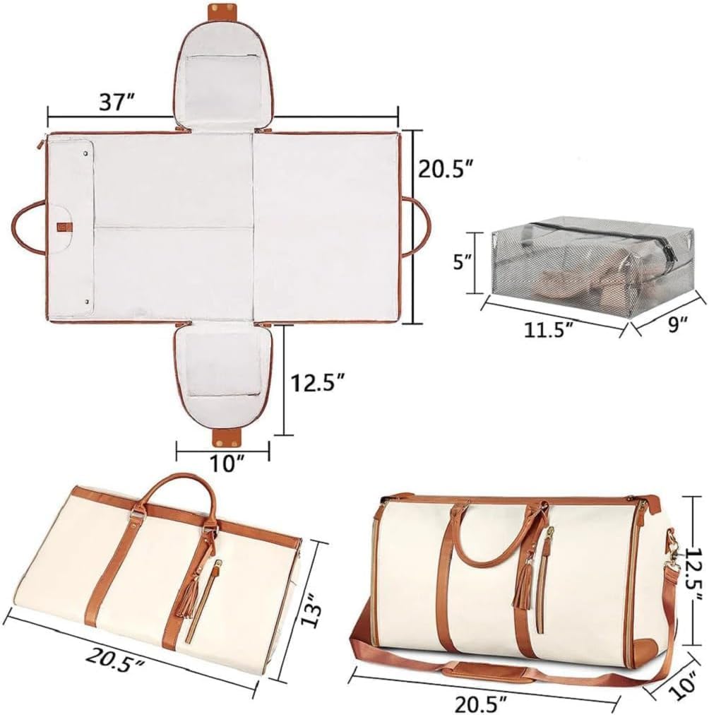 BowLift | Large-Capacity Foldable Women's Garment Travel Bag with Hanging Suit Compartment