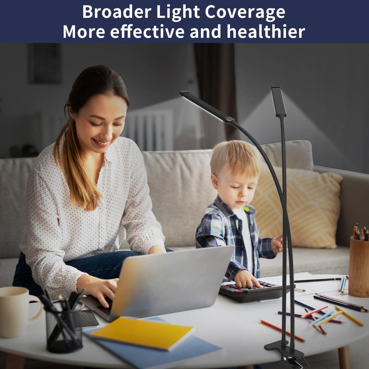 BowLift | 77 LED Desk Clamp Lamp with 70cm Flexible Gooseneck – Ravien