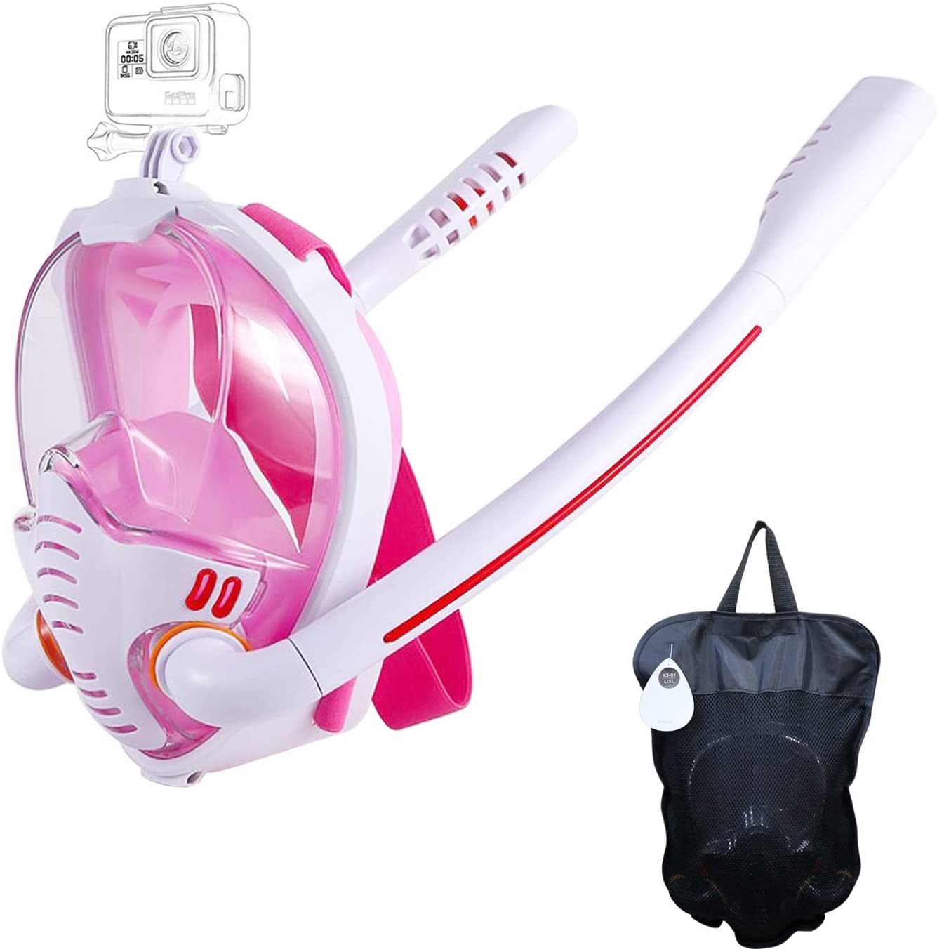 Skanto Snorkel Mask with Anti-Fog Cloth, 180 Degree Panoramic View HD