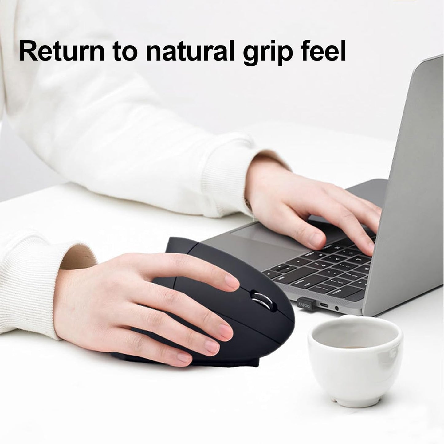Skanto | Rechargeable Ergonomic Vertical Wireless Mouse – Elvion