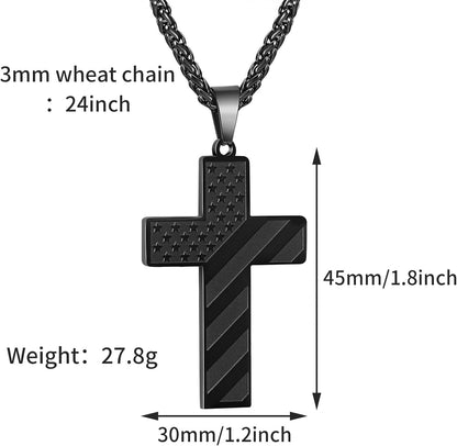 BowLift | IronPride Cross American Flag Cross Necklace