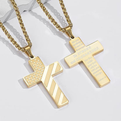 BowLift | IronPride Cross American Flag Cross Necklace