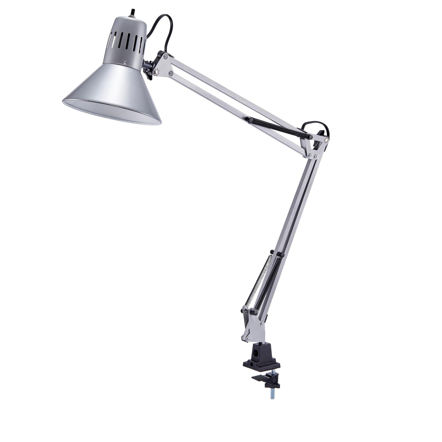 Skanto | Bostitch Office Vlf100-Slv Swing Arm Desk Lamp with Clamp Mount, 36" Reach with Multi-Joint Adjustment, Includes Replaceable LED Bulb (VLF), Silver