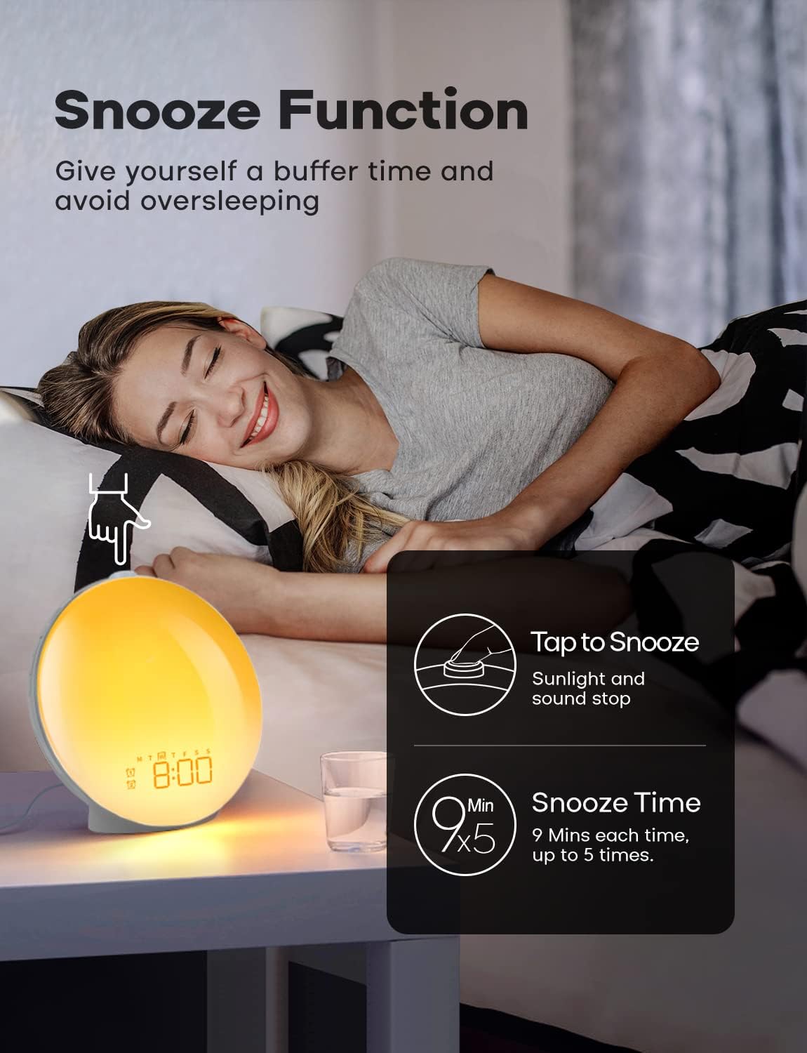 Skanto | GlowRise Natural Sunrise Alarm Clock with Sunrise & Sunset Simulation