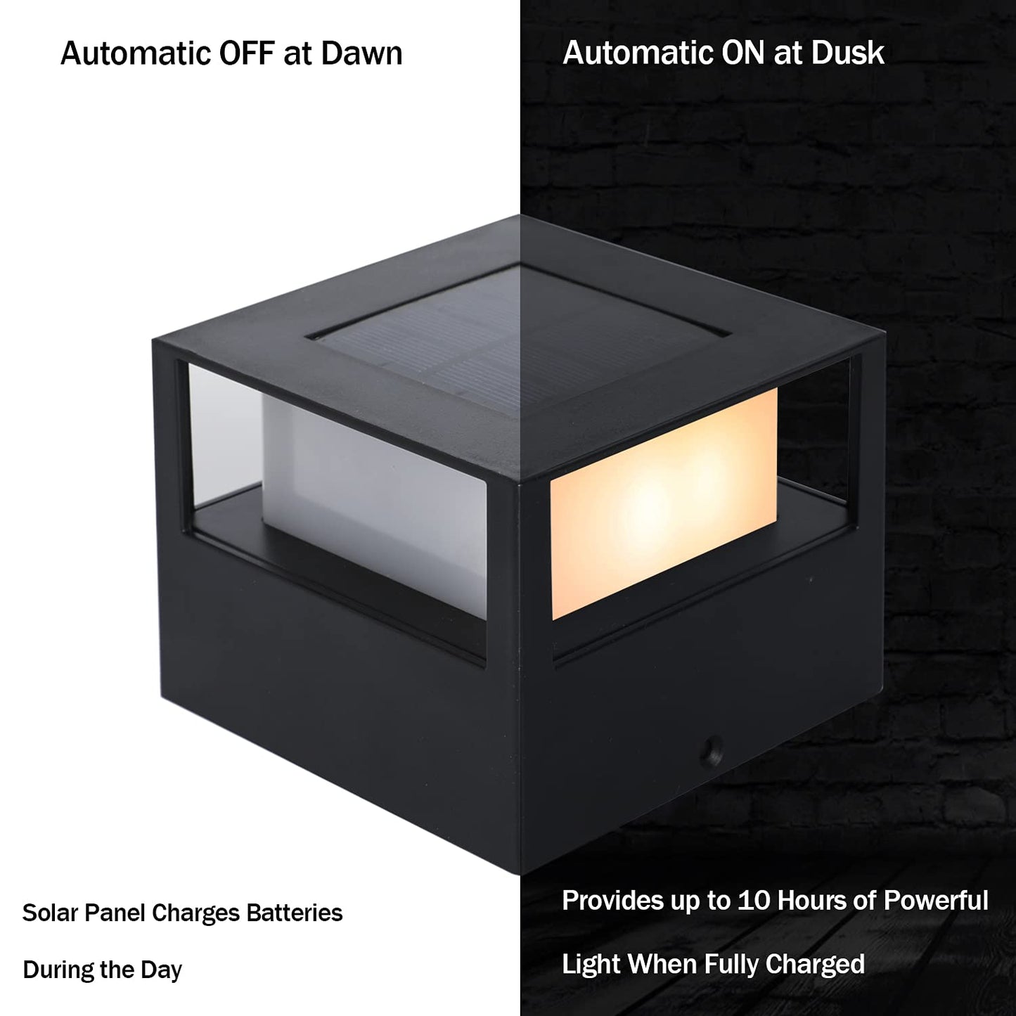 Skanto | VIEWSUN Solar Post Lights 4 Pack - Waterproof LED Fence Lights for 4X4, 5X5, 6X