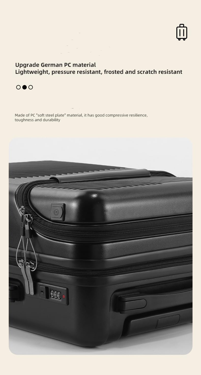 Skanto | Hard Shell Carry-On with Cup Holder, USB Port, and TSA Lock