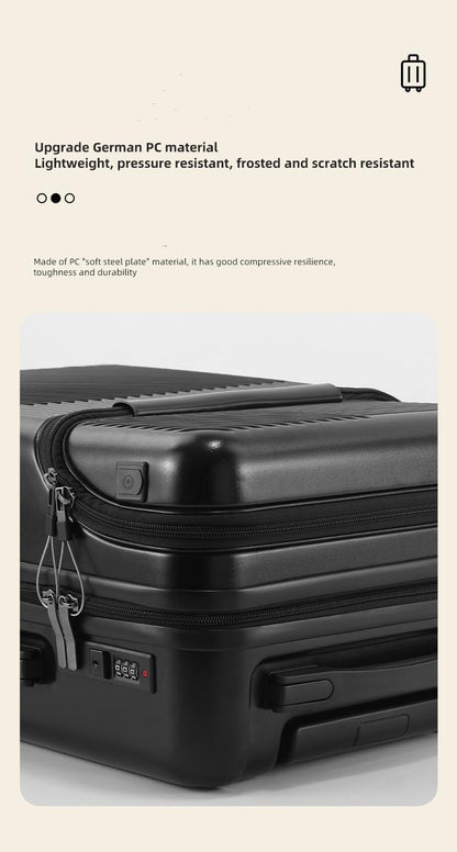 Skanto | Hard Shell Carry-On with Cup Holder, USB Port, and TSA Lock