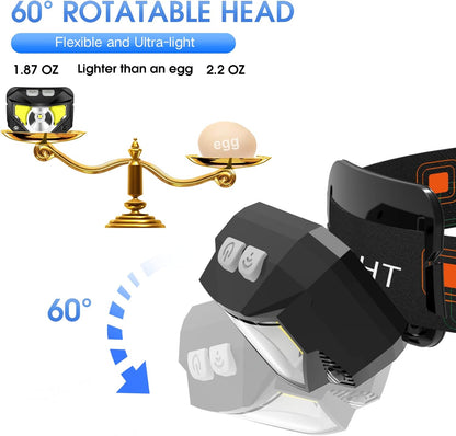 BowLift | LED Headlamp | Rechargeable, Waterproof, Motion Sensor | 2-pack