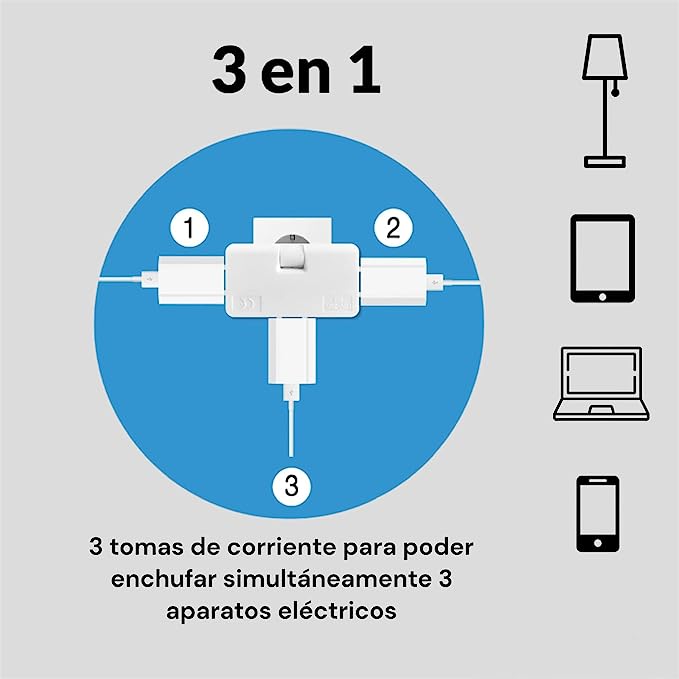 Skanto | 180° Swivel 3-Way Outlet (EU Plug)