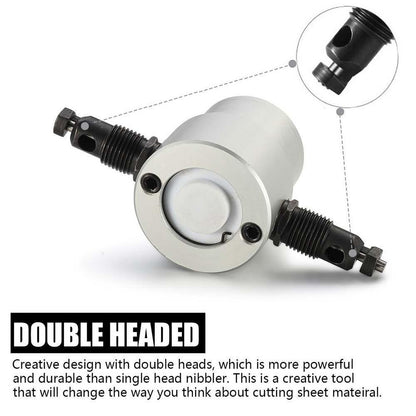 Skanto | Nibbler Cutter Drill Attachment Double Head Metal Sheet