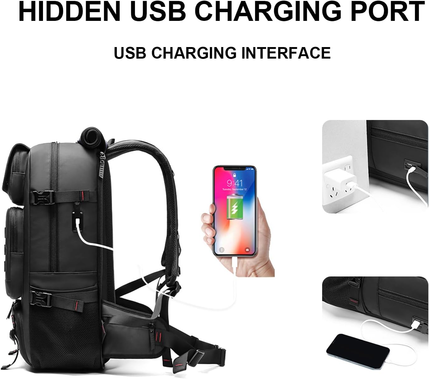 50L Waterproof Travel Backpack with Shoe Compartment & USB Port | Bowlift
