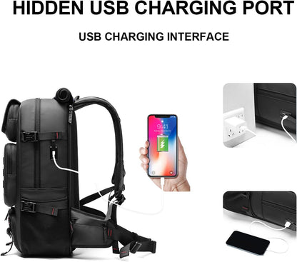 50L Waterproof Travel Backpack with Shoe Compartment & USB Port | Bowlift