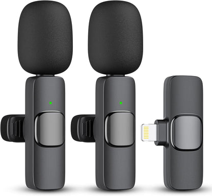 2-Pack wireless microphone for iPhone iPad Bowlift