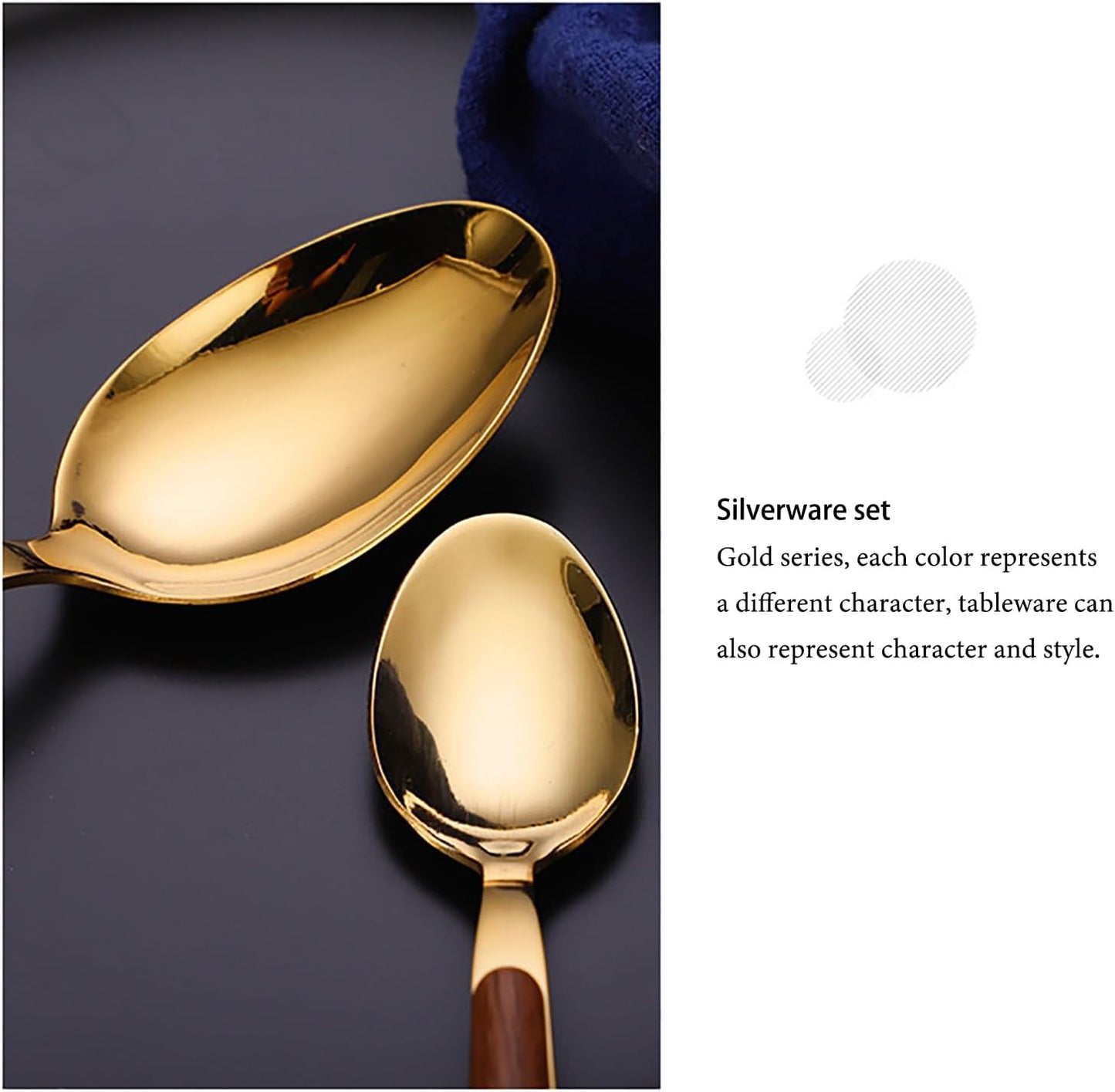 Skanto | Stainless Steel Flatware Set with Wood Grain Handles
