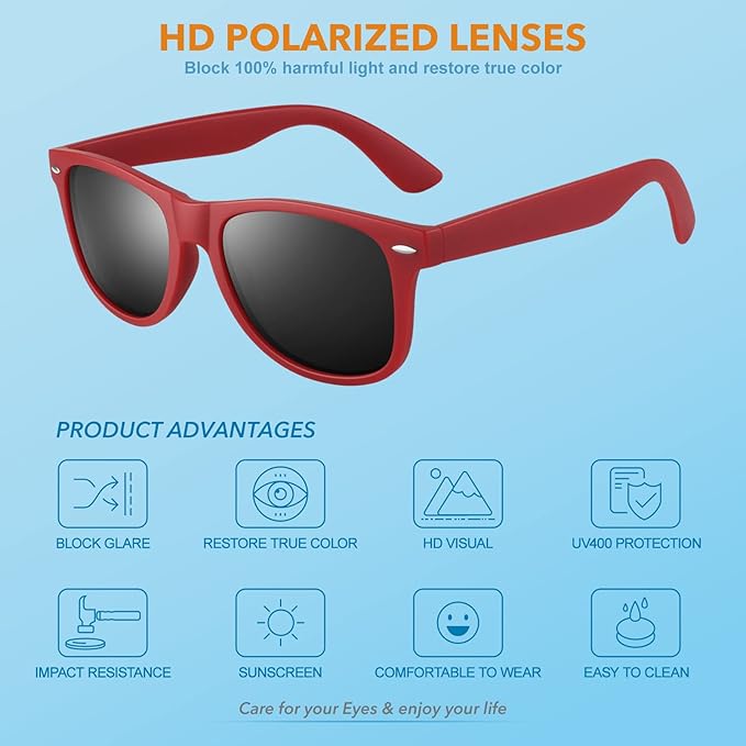 Classic 80's Retro Polarized Sunglasses - Jamie | Bowlift