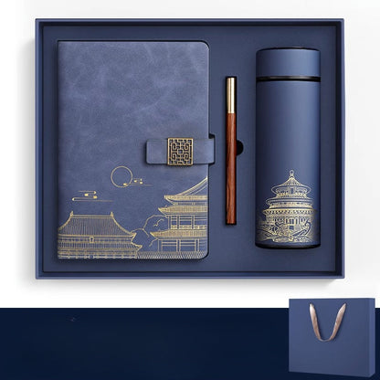 Imperia Luxe Gift Set – Notebook, Thermos Bottle and Pen in Gift Box | Karnz