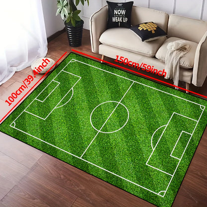BowLift | SoccerPlay | Non-Slip Washable Rug for Living Room & Bedroom