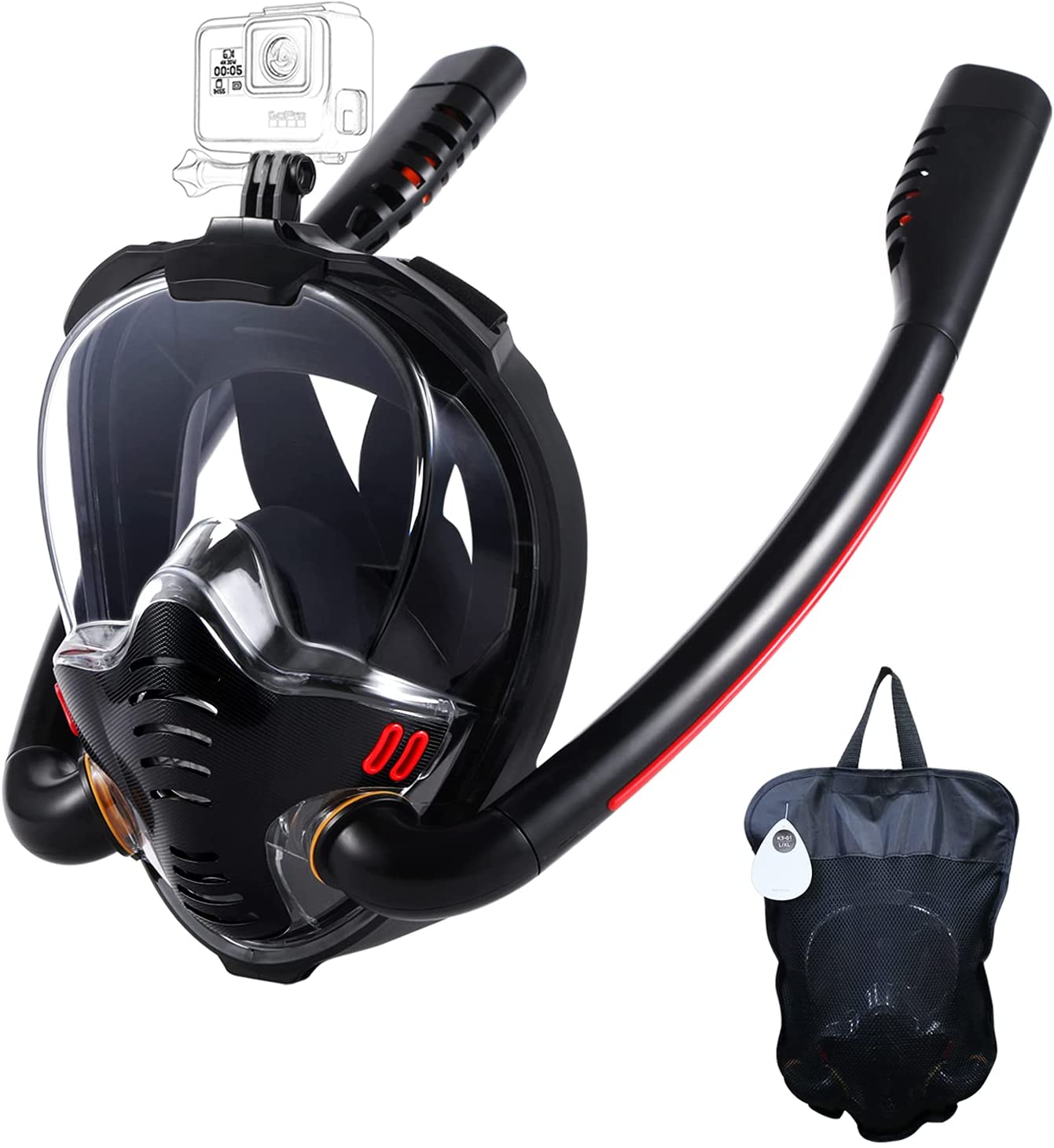 Skanto Snorkel Mask with Anti-Fog Cloth, 180 Degree Panoramic View HD