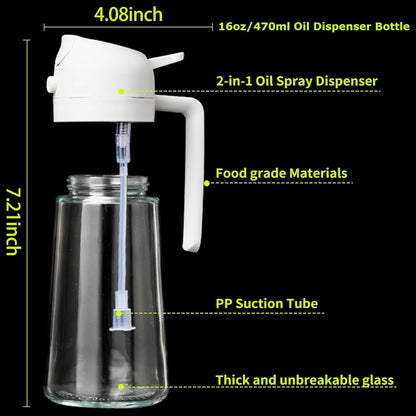 2-in-1 Oil Dispenser Bottle for Healthy Cooking