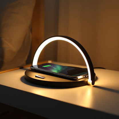 Skanto | PowerHub – 3-in-1 Wireless Charger, Phone Stand & LED Desk Lamp