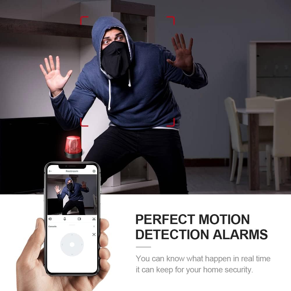 Mini surveillance camera 4K, WiFi, hidden indoor camera with night vision
