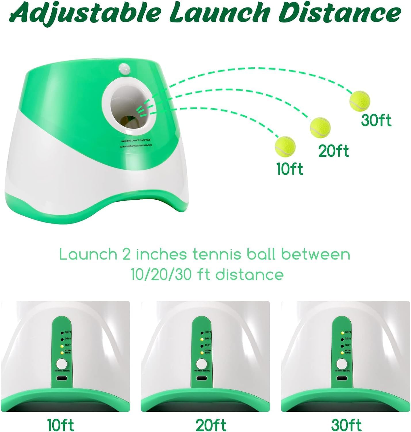 Skanto | Automatic Dog Ball Launcher – 3 Distance Settings for Endless Fetch Fun