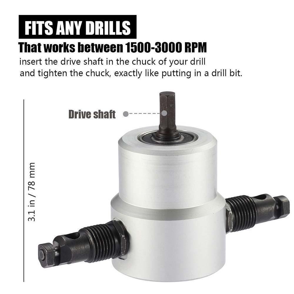 Skanto | Nibbler Cutter Drill Attachment Double Head Metal Sheet