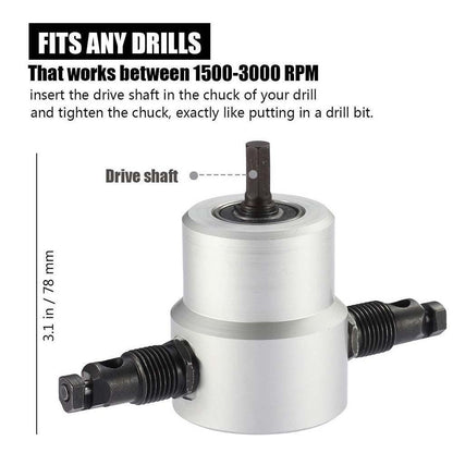 Skanto | Nibbler Cutter Drill Attachment Double Head Metal Sheet