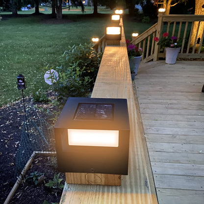 Skanto | VIEWSUN Solar Post Lights 4 Pack - Waterproof LED Fence Lights for 4X4, 5X5, 6X