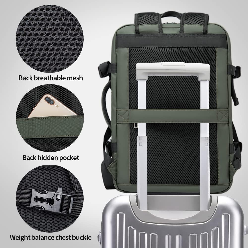Expandable 26–45L Waterproof Travel Backpack with Laptop Sleeve & Duffle Carry | Bowlift