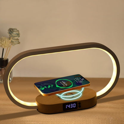Skanto | Wireless Charging Bedside Lamp with Clock – Lumora