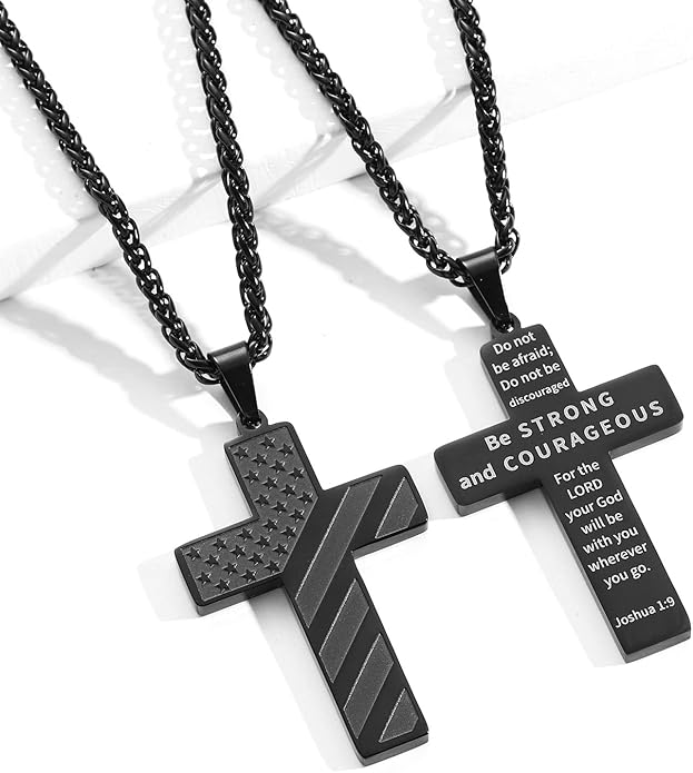 BowLift | IronPride Cross American Flag Cross Necklace