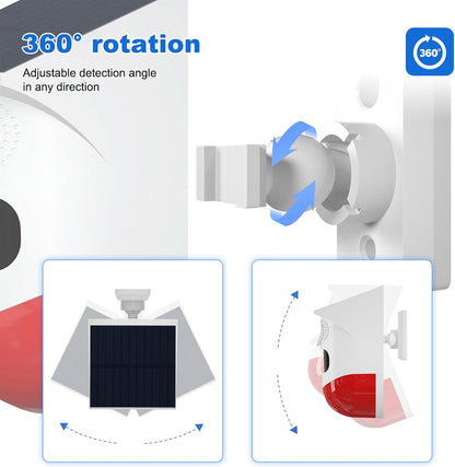 BowLift | Solar Motion Sensor Alarm with 120dB Siren and LED Strobe – Feronix