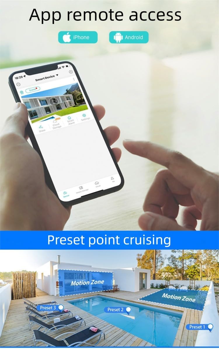 Skanto | Outdoor and Indoor Security Camera 2K 355° View with Night Mode