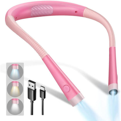 Brehn | LED Neck Reading Lamp, Book Light for Reading in Bed, 3 Colors, 6 Brightness Levels, Bendable Arm, Rechargeable, Durable, Perfect for Reading, Knitting, Camping, Repairing