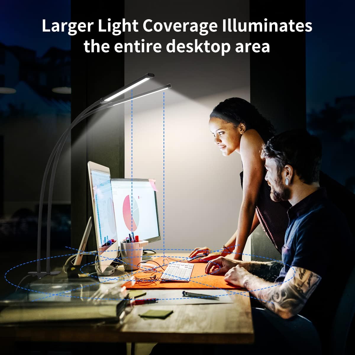 BowLift | 77 LED Desk Clamp Lamp with 70cm Flexible Gooseneck – Ravien