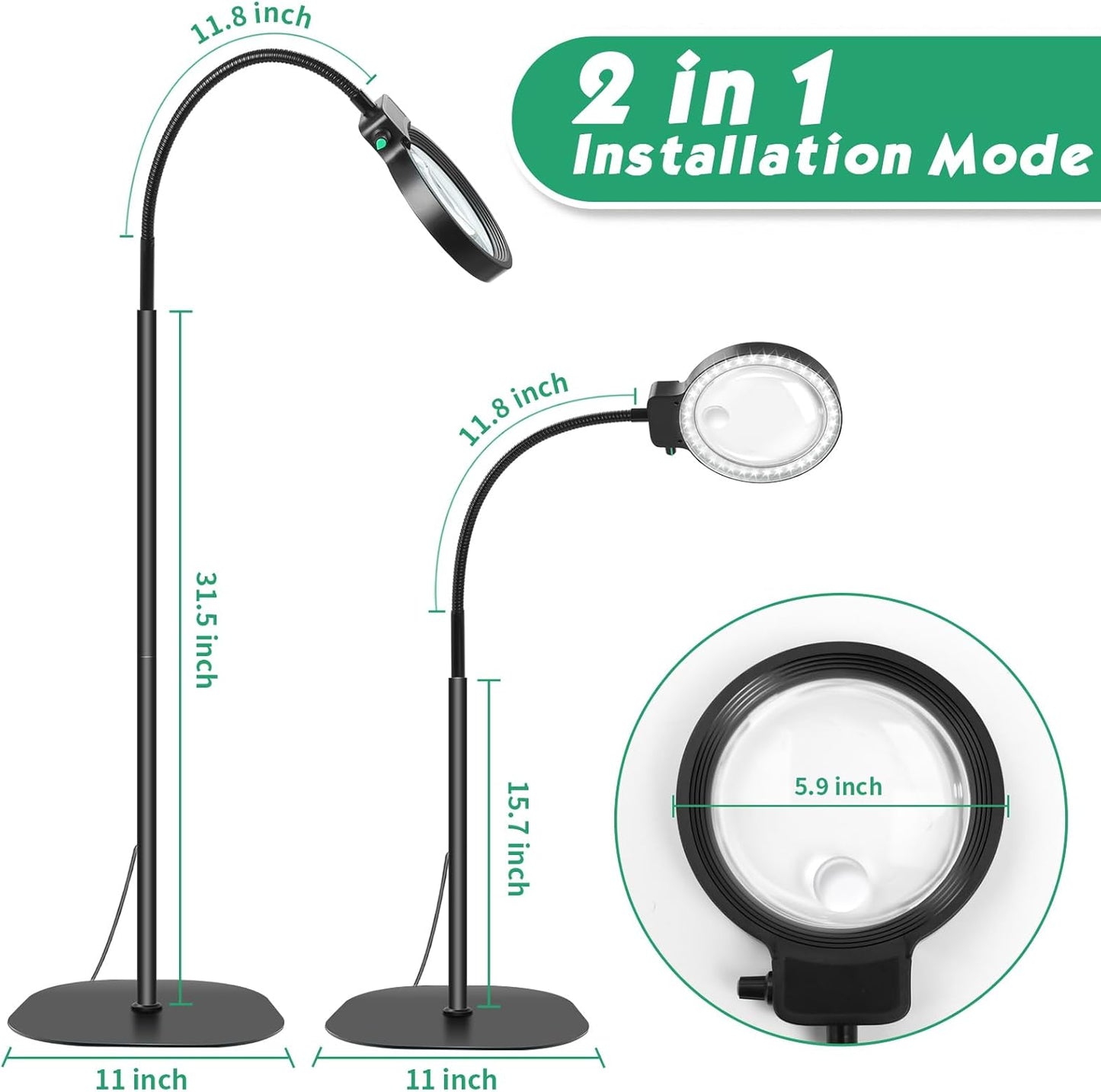 Skanto | Full-Page Magnifier with LED Light – Hands-Free Reading Aid for Books, Crafts & Hobbies