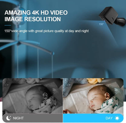 Mini surveillance camera 4K, WiFi, hidden indoor camera with night vision