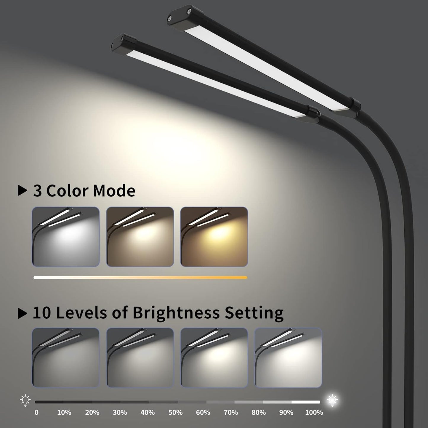 BowLift | 77 LED Desk Clamp Lamp with 70cm Flexible Gooseneck – Ravien