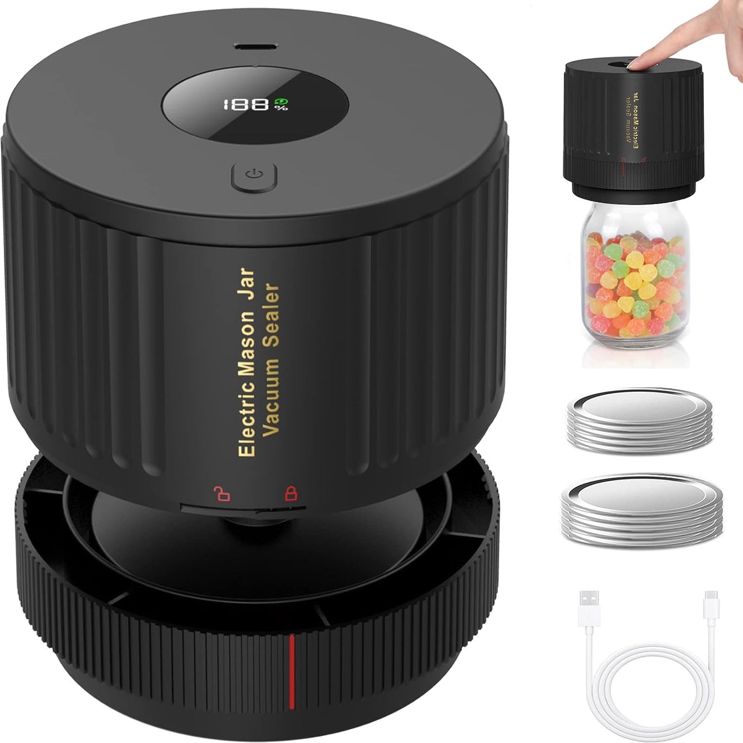 BowLift | Electric Mason Jar Vacuum Sealer Set - Preserve Freshness Quickly!