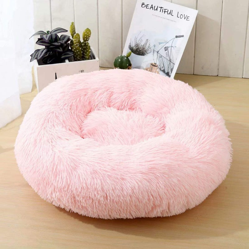 Brehn | Round Plush Calming Donut Dog Bed for Small to Large Dogs