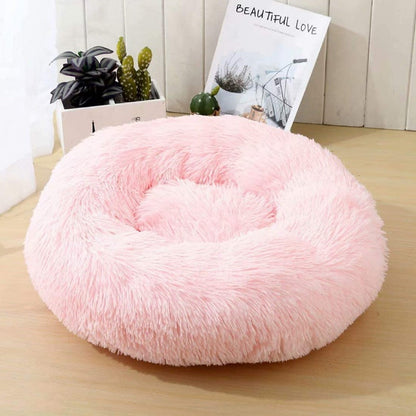 Brehn | Round Plush Calming Donut Dog Bed for Small to Large Dogs
