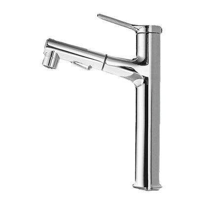 Pull-out single-lever 1-hole basin mixer