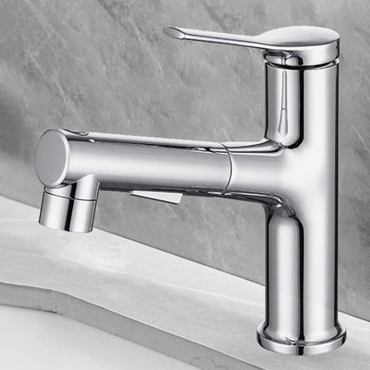 Pull-out single-lever 1-hole basin mixer