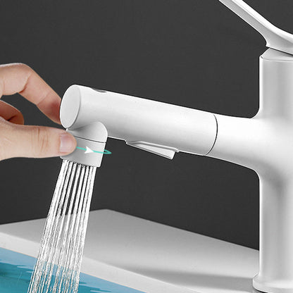 Pull-out single-lever 1-hole basin mixer