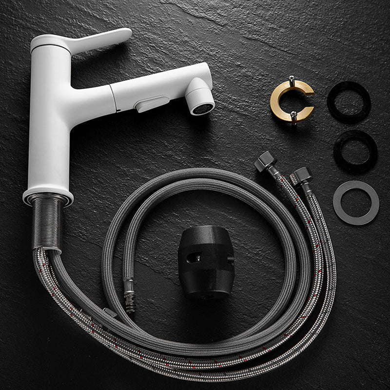 Pull-out single-lever 1-hole basin mixer