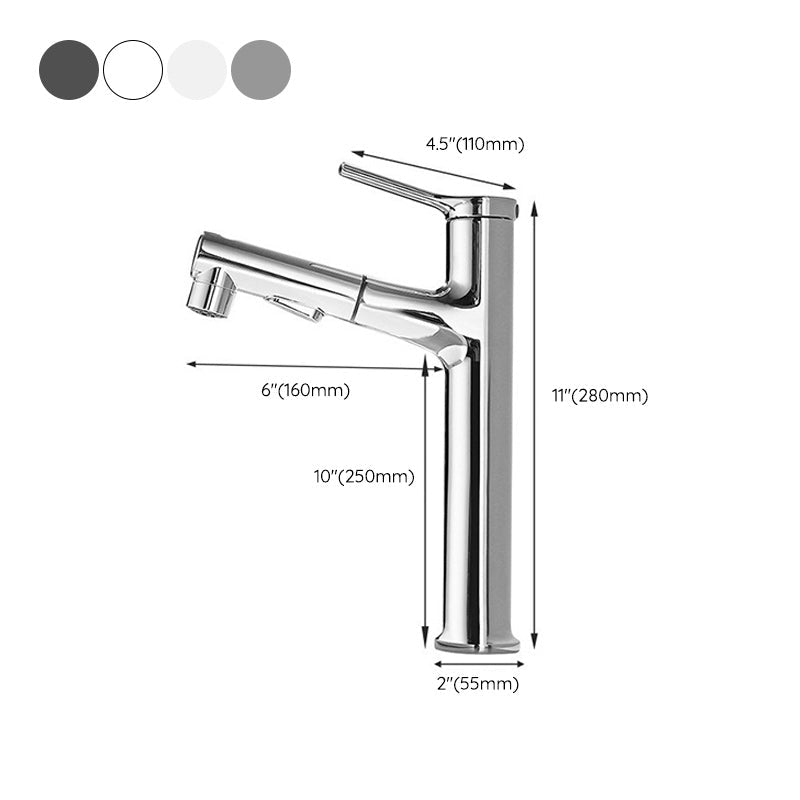 Pull-out single-lever 1-hole basin mixer