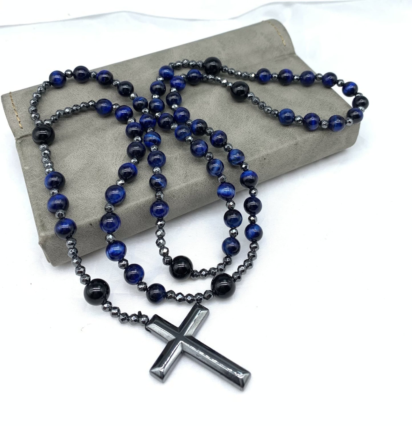 Skanto | Orion Spiritual Necklace with Tiger's Eye & Lapis Lazuli – Men's Rosary