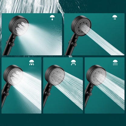 Modern plastic bathroom shower head with adjustable spray pattern